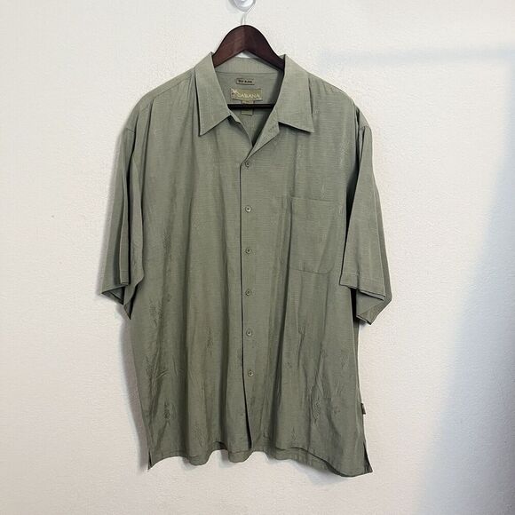 Blend Other - Cabana Men’s XXL Silk Blend Button Down Shirt Embroidered Relaxed Lightweight